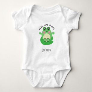 Cute Baby Frog Bodysuit - Baby grow. Custom Name