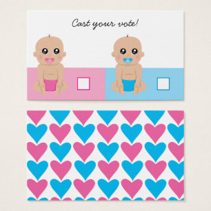 Cute Baby Gender Reveal Party Ballot Vote Card