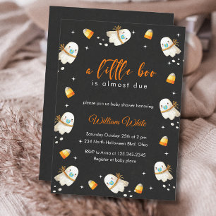 Cute Baby Ghost Halloween Fall Baby Shower Invitation