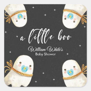 Cute Baby Ghost Halloween Fall Baby Shower Square Sticker