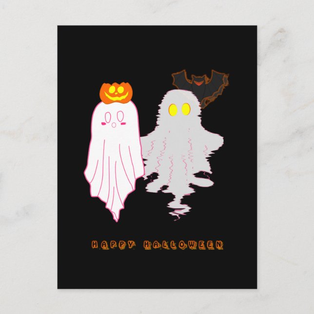 Cute Baby Ghosts Halloween Holiday Postcard (Front)