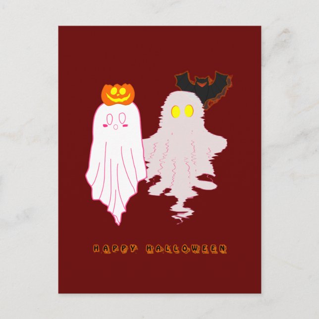 Cute Baby Ghosts Halloween Holiday Postcard (Front)