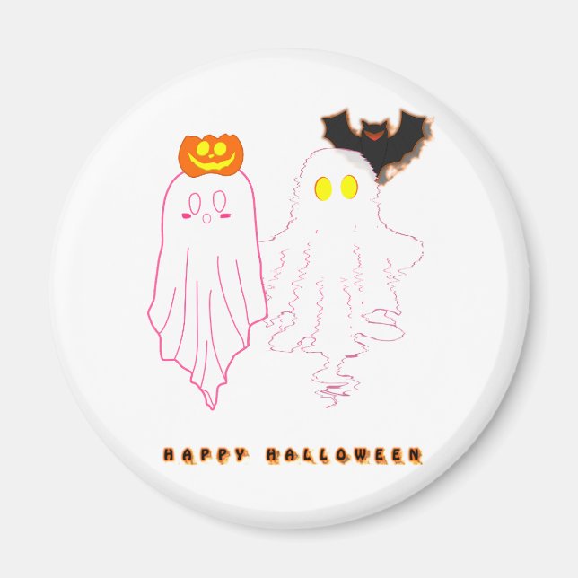 Cute Baby Ghosts Halloween Magnet (Front)