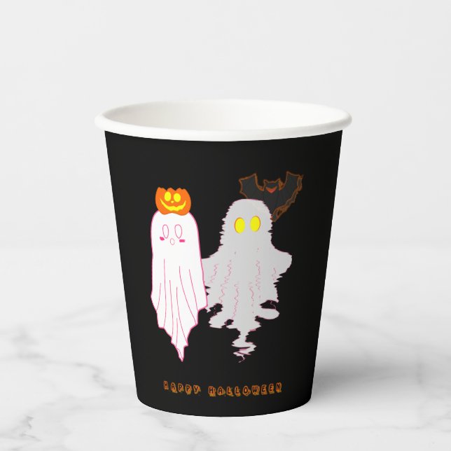 Cute Baby Ghosts Halloween Paper cup (Front)