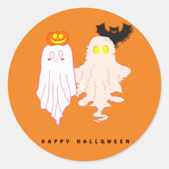Cute Baby Ghosts Halloween Sticker (Front)