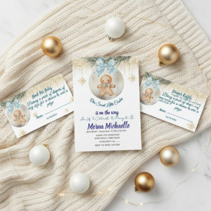 cute baby Gingerbread in Christmas Bauble Invitation