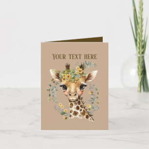 Cute baby giraffe add text any purpose card