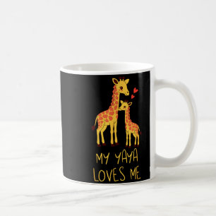 Cute Baby Giraffe And Grandma My Yaya Loves Me Coffee Mug