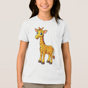 Cute Baby Giraffe Cartoon-35281 Tri-Blend Shirt