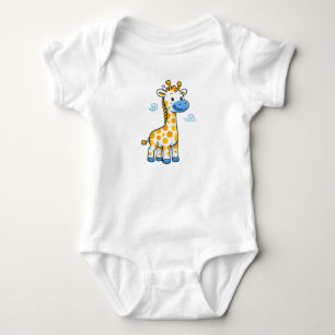 Cute Baby Giraffe Cartoon Illustration Bodysuit