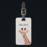 Cute Baby Giraffe Custom Name Luggage Tag<br><div class="desc">cute little baby giraffe illustration personalised name luggage tag</div>
