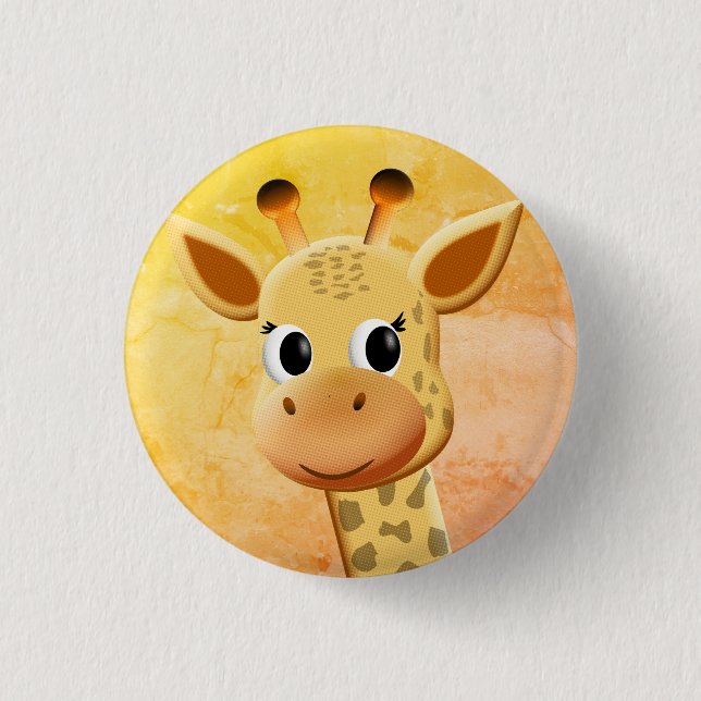 Cute Baby Giraffe Drawing 3 Cm Round Badge (Front)