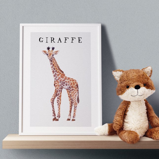 Cute Baby Giraffe Drawing Kids Poster  (Creator Uploaded)