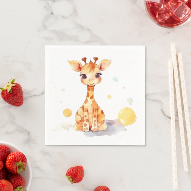Cute Baby Giraffe Paper Napkin (Insitu)
