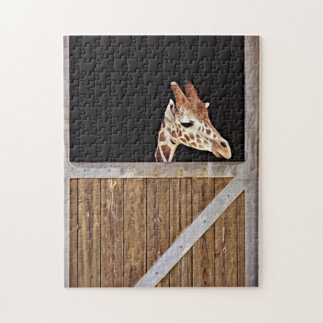 Cute Baby Giraffe Peeking Out Puzzle (Vertical)