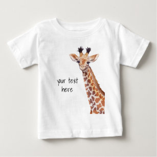 Cute Baby Giraffe Personalised  Baby T-Shirt