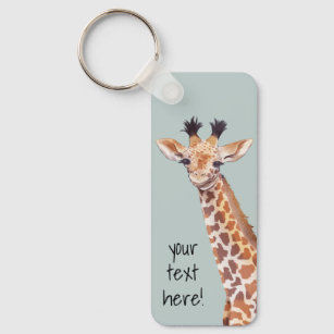 Cute Baby Giraffe Personalised  Key Ring
