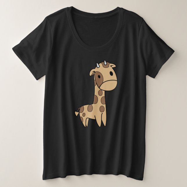 Cute Baby Giraffe Plus Size T-Shirt (Design Front)