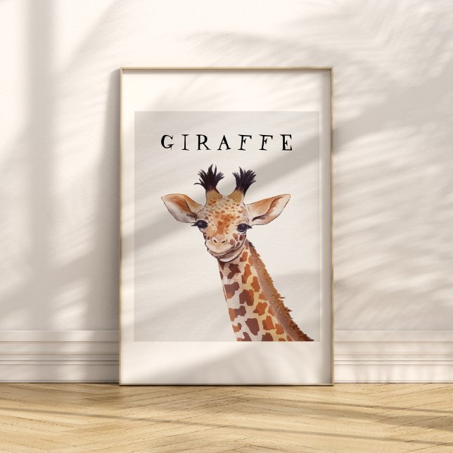 Cute Baby Giraffe Portrait Kids Poster  (Creator Uploaded)