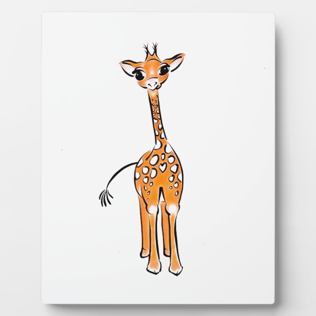 Cute Baby Giraffe, safari animals Plaque (Front)