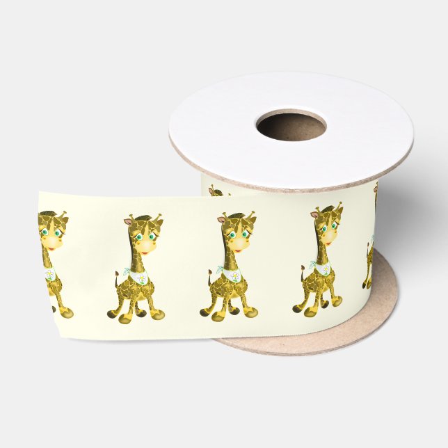 Cute Baby Giraffe Satin Ribbon (Spool)