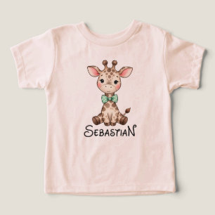 Cute Baby Giraffe with Bow Tie Personalised Toddle