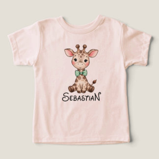 Cute Baby Giraffe with Bow Tie Personalised Toddle