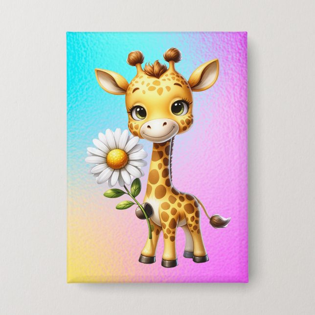 Cute Baby Giraffe with Daisy Flower-88681 (Front)