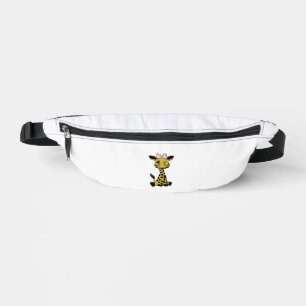 cute Baby Giraffe with pink bow Bum Bags