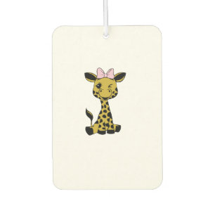 cute Baby Giraffe with pink bow Car Air Freshener