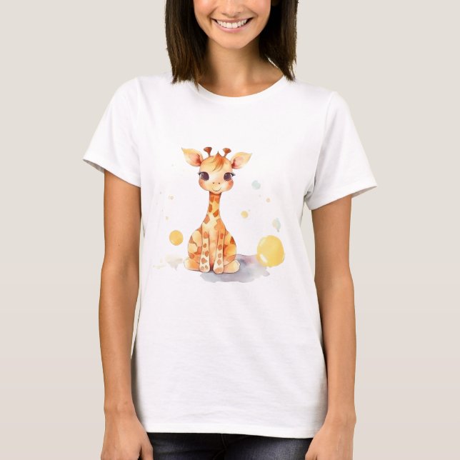 Cute Baby Giraffe Women's Basic T-Shirt (Front)