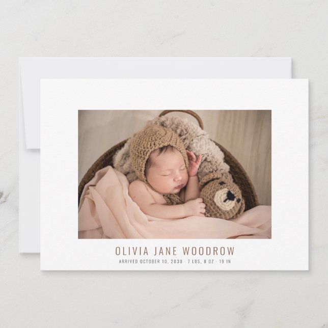 Cute Baby Girl 4 Photo Collage Birth Announcement (Front)