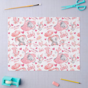 Cute Baby Girl Baby Shower & Newborn Girl Present Tissue Paper