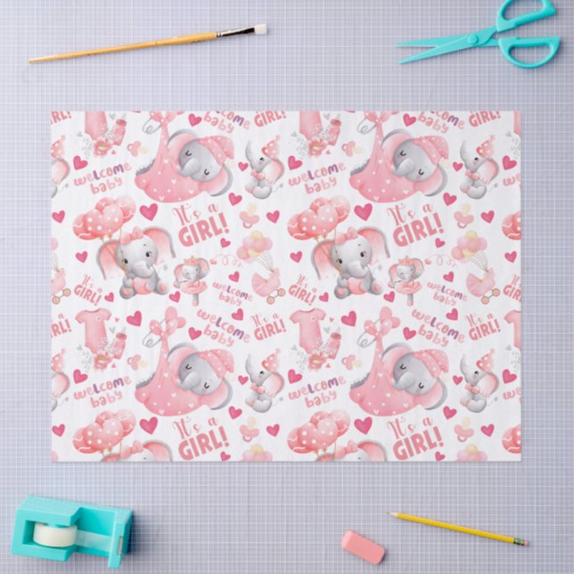 Cute Baby Girl Baby Shower & Newborn Girl Present  Tissue Paper (Craft)
