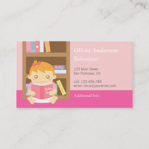 Cute Baby Girl Babysitting Business Cards