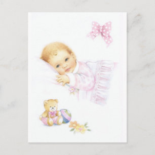 Cute baby girl design postcard