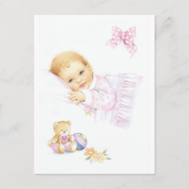 Cute baby girl design postcard (Front)