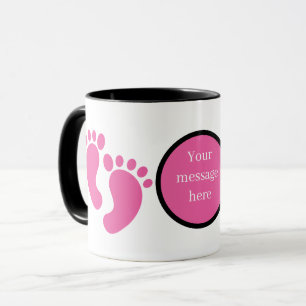 Cute baby girl feet add message mug