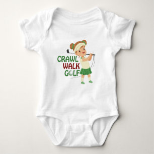 cute baby girl golfing word art  baby bodysuit
