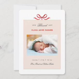 Cute baby girl Holiday Birth  Announcement