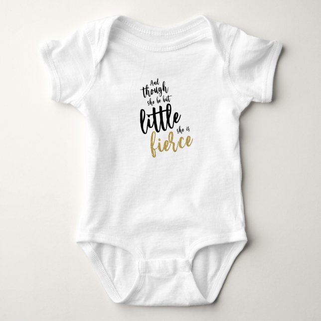 Cute Baby Girl Little Fierce Glitter Bodysuit (Front)