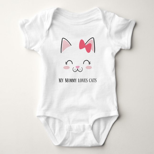 cute baby girl Mummy cat lover Baby Bodysuit (Front)