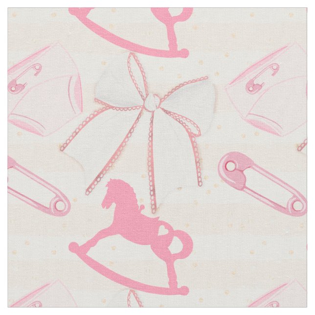 Cute Baby Girl Pattern Fabric (Close Up)
