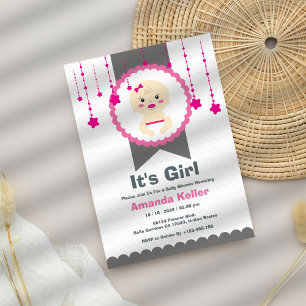 Cute Baby Girl Shower Invitation
