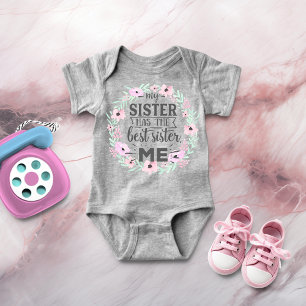 Cute Baby Girl Sister Boho Typography Bodysuit