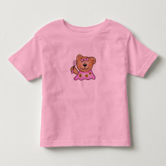 Cute Baby Girl Teddy Bear in Pink Toddler T-Shirt