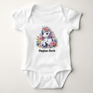 Cute baby girl unicorn fantasy  bodysuit