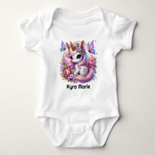 Cute baby girl unicorn fantasy bodysuit