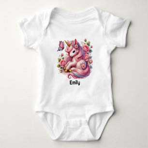 Cute baby girl unicorn fantasy  bodysuit