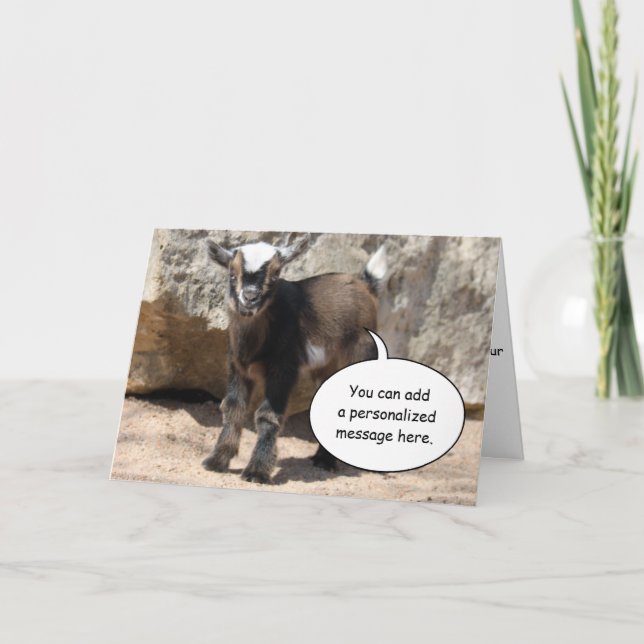 Cute Baby Goat Greeting Card (Front)